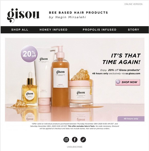 Gisou Email Newsletters Shop Sales, Discounts, and Coupon Codes