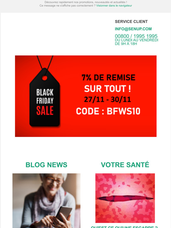 SenUp.com : Black week-end -> Profitez de 7% de remise pendant 4 jour !
