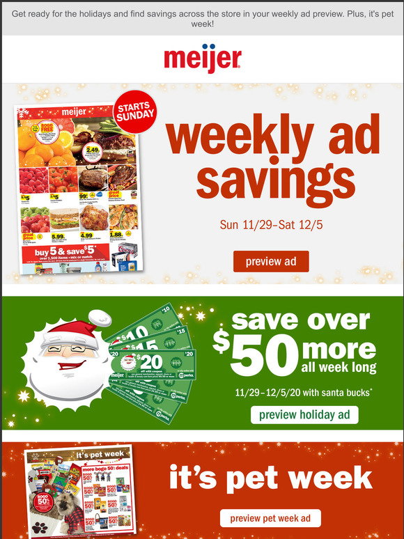 Meijer Save Big with Your Weekly Ad Preview + Santa Bucks & More Milled