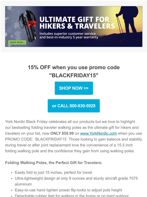 Pie is gone... but WALKING POLES are 15% off + FREE extra set of rubber feet 👟with each York Nordic walking pole