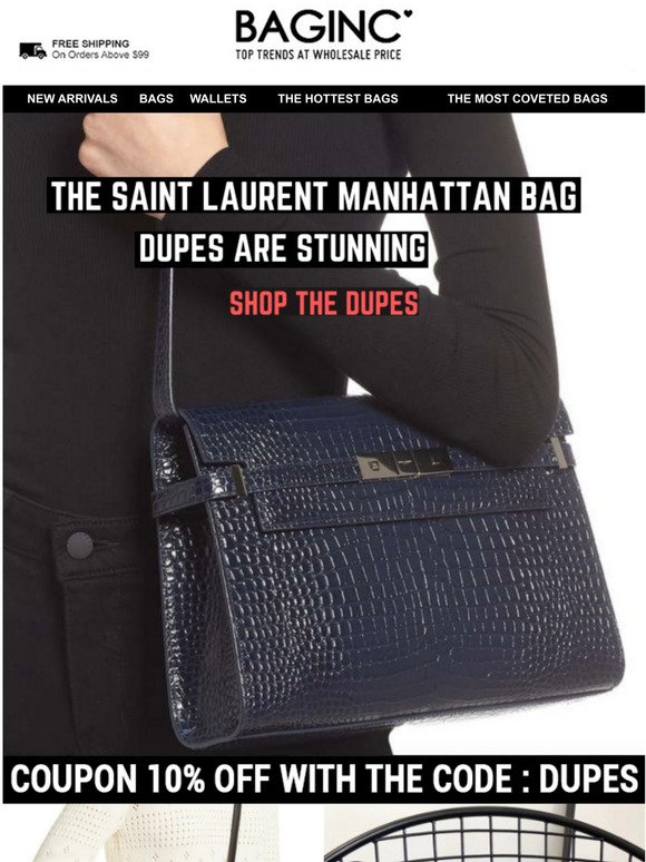 BAGINC : BGLAMOUR LIMITED: New IN: Saint Laurent Manhattan Bag (YSL Dupes)  💫
