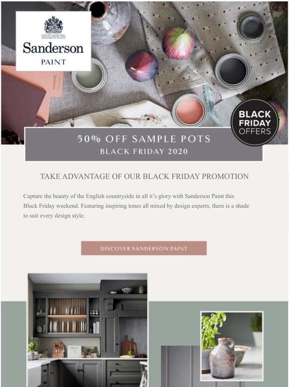 Sanderson Paint Sample Pots 50% off - Black Friday 2020