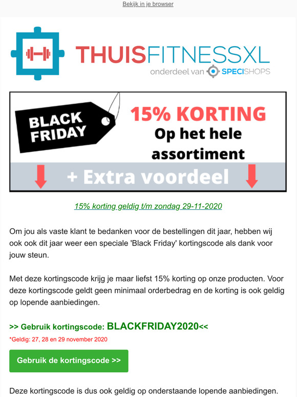 💥 BLACK FRIDAY START NU! >> 15% korting op Alles