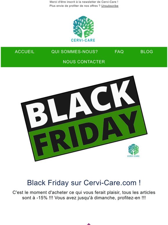 Black Friday sur Cervi-Care.com !