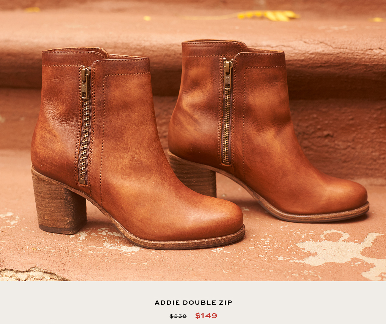 addie double zip frye