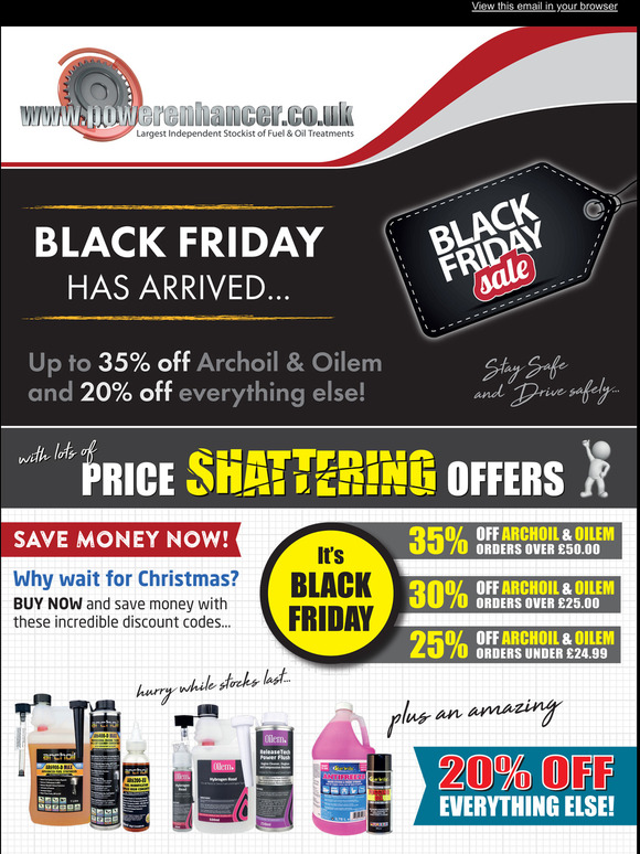 It's BLACK FRIDAY - SAVE up to 35% off Archoil & Oilem!  😄