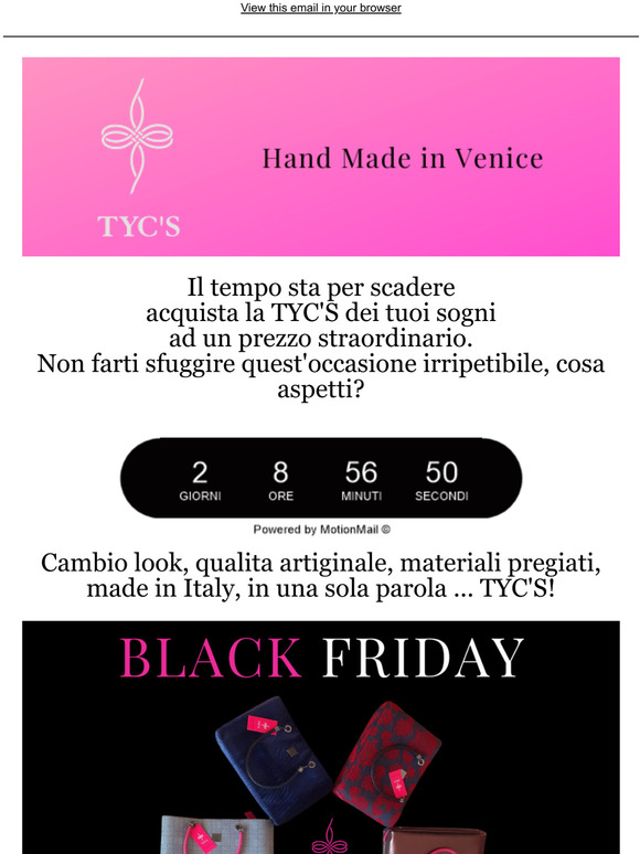 Il Black Friday di TYC'S stà per finire!!!