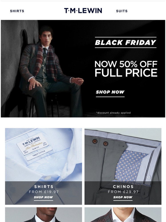 TM Lewin: Now 50% Off Full Price 