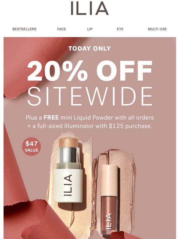 ILIA Beauty Black Friday is Here! 20 Off Sitewide. Milled