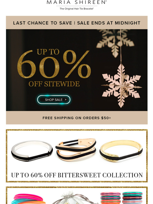 Sale ends at midnight