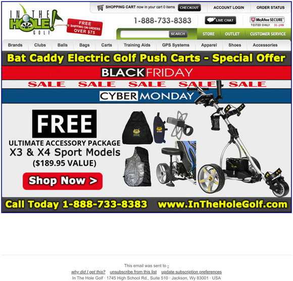 black friday golf push cart