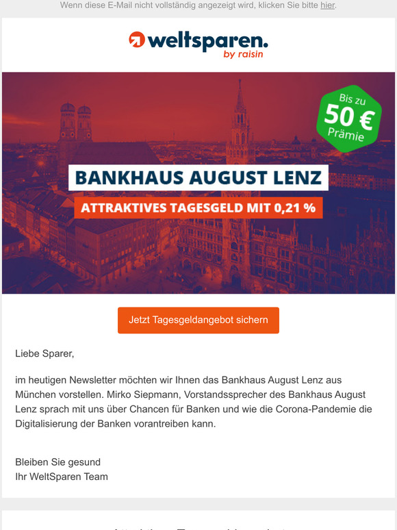 Weltsparen De Bankhaus August Lenz Im Interview Milled