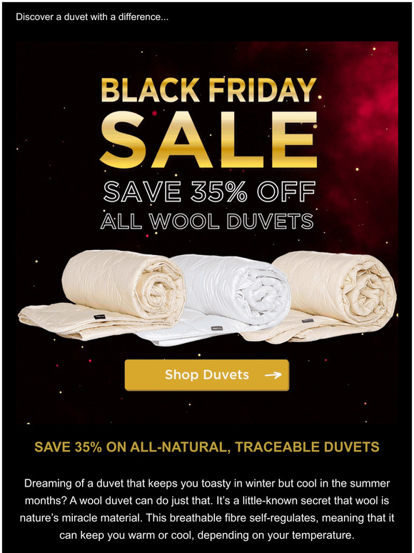 wool duvet black friday