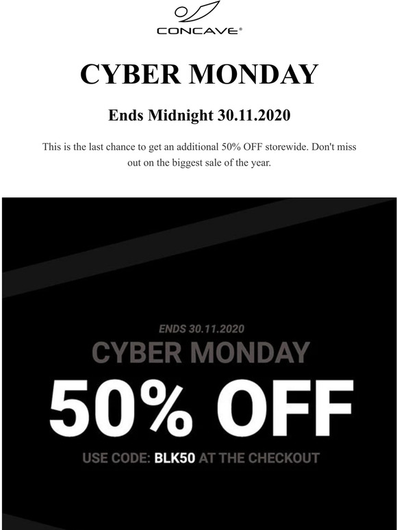 Cyber Monday - Ends Midnight 30.11.2020
