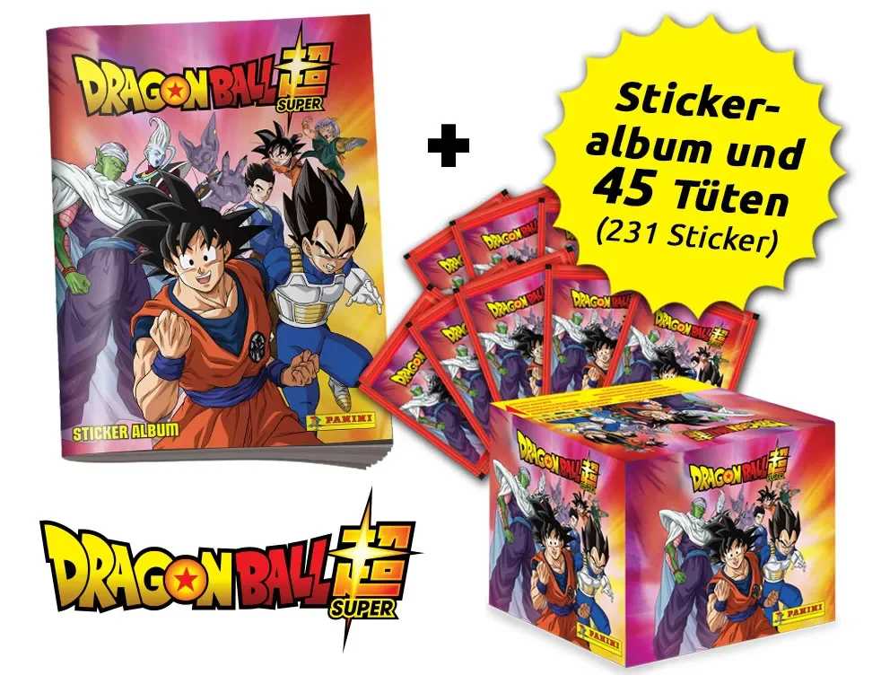 Panini Dragon Ball Super Sticker Sammelsticker 10 Tüten je 5 Sticker 