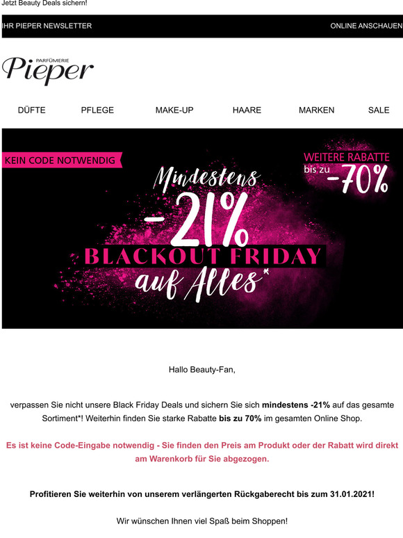 Parfumerie Pieper Email Newsletters Shop Sales Discounts And Coupon Codes Page 8