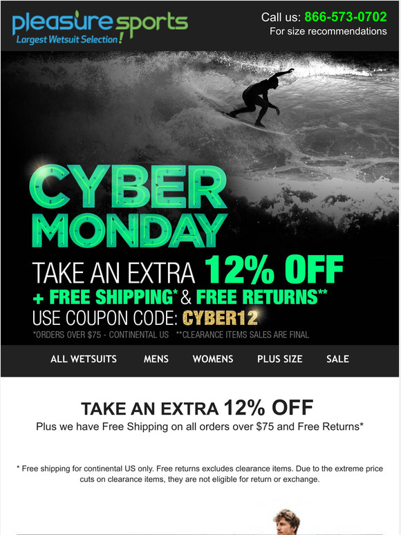 TAKE AN EXTRA 12% OFF - Cyber Monday is on! Plus FREE Shipping & FREE Returns
