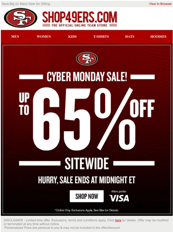 49ers cyber monday sale