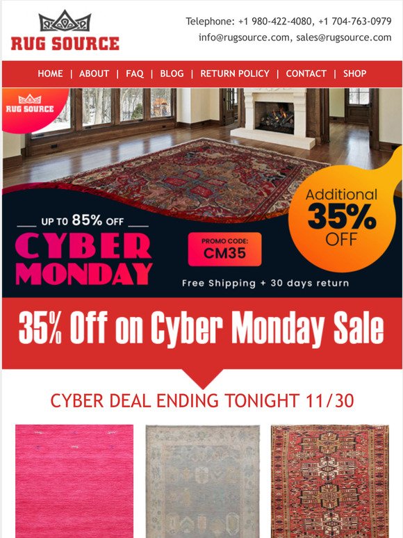 CYBER MONDAY DEAL HAPPENING NOW😳! Last Chance to Save Big!! 👀 EXTRA 35% OFF at Checkout use Coupon CM35- Free Shipping & 30 Days Return👀- up to 85% off- Shop Clearance