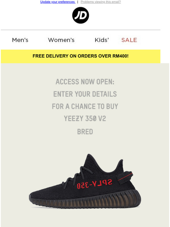 jd sports bred yeezy