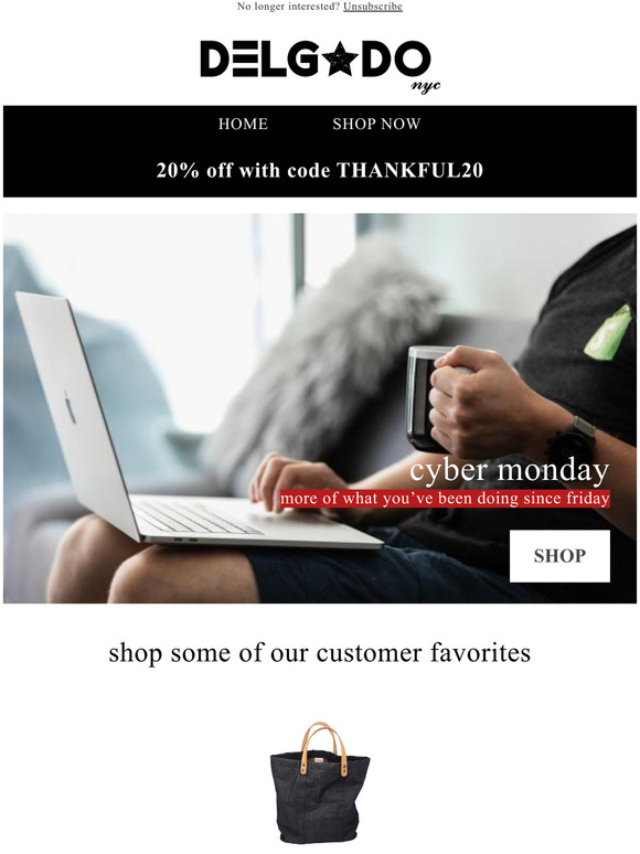 Yes, we are still thankful - 20% off your order