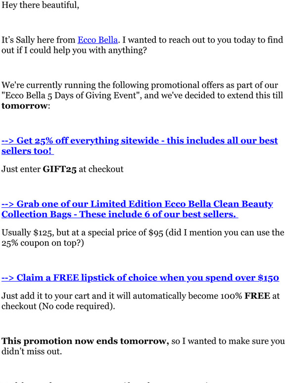 ecco bella coupon