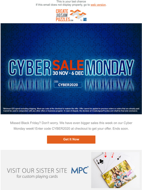 Cyber Monday Week (use CYBER2020)