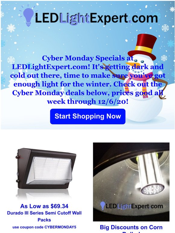 Cyber Monday Specials - LED Lighting at LEDLightExpert.com