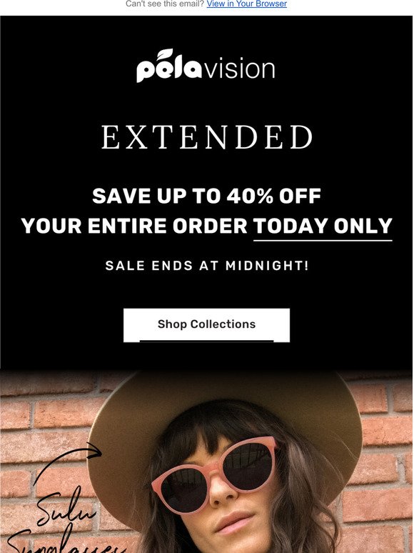 Extended | Save Up to 40% Off Site-Wide 🕶