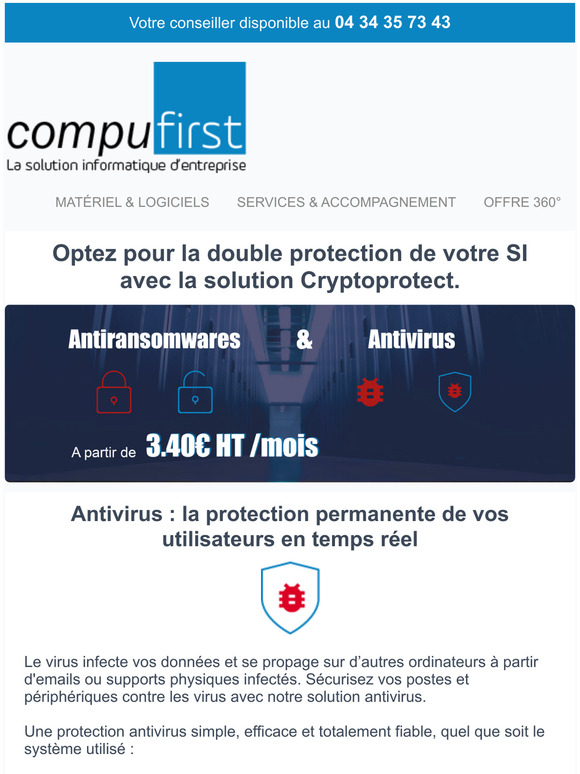 Protégez votre système d'information à partir de 3,40€ HT/ mois !