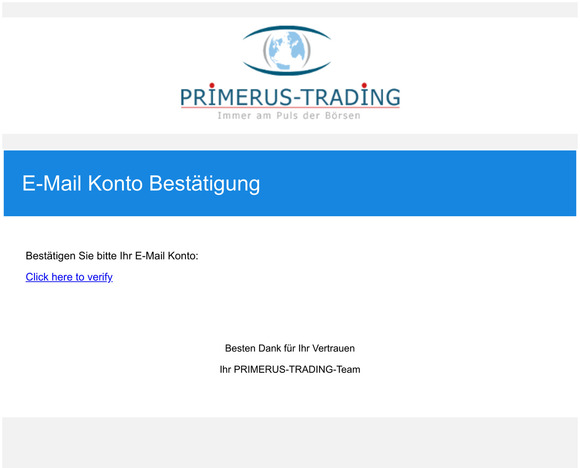 E-Mail Konto Bestätigung