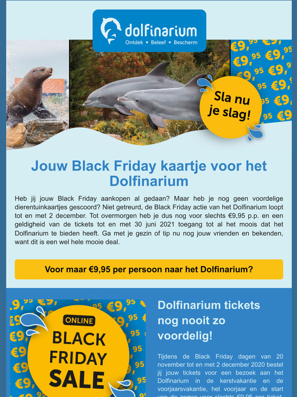 Snel! Scoor vandaag nog jouw goedkoopste dolfinariumkaartje van het jaar! 🖤 De actie geldt nog tot en met woensdag. 🐬