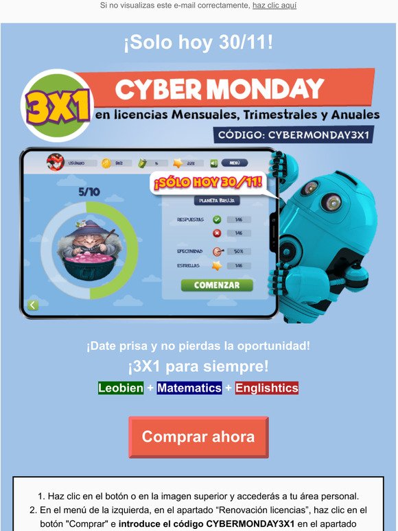 3X1 ¡Solo HOY! Cyber Monday en Supertics 👉