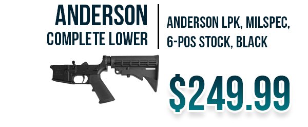 Anderson Complete Lower available at Impact Guns!