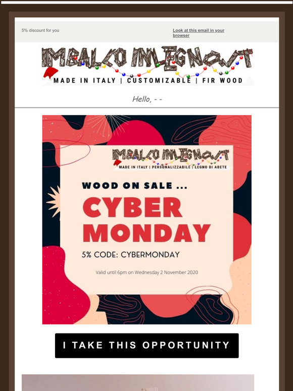 CyberMonday with 5% until Wednesday