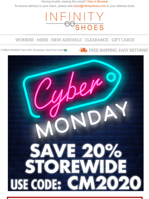 CYBER MONDAY Save 20% Storewide, shop from home!🎁