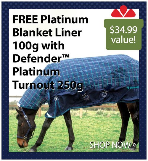 Free Platinum Blanket Liner 100g with Defender™ Platinum Turnout 250g