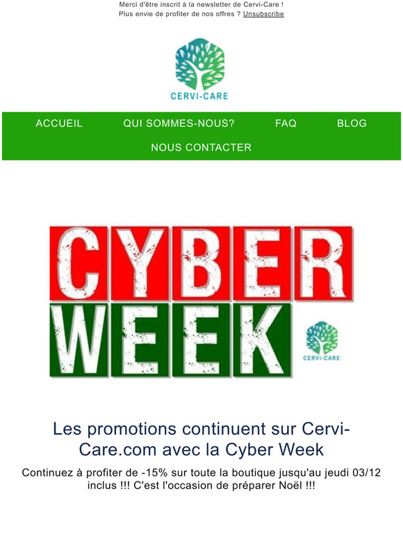 Les promotions se poursuivent avec la Cyber Week !