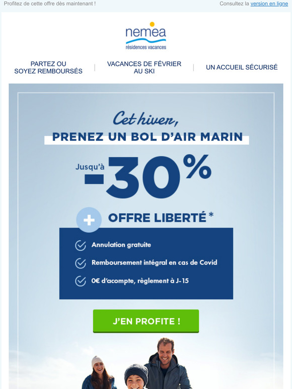 Jusqu'à -30% pour des vacances d'hiver au bord de mer !