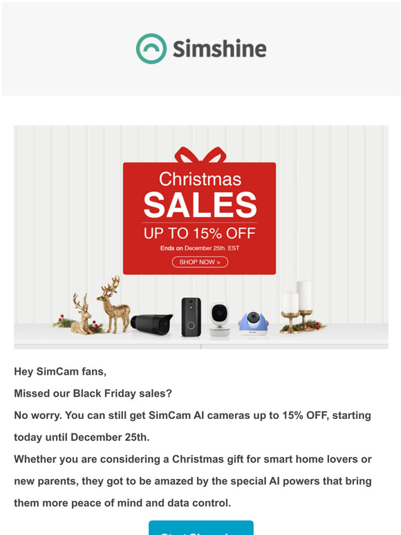 SimCam Christmas Sales｜up to 15% OFF