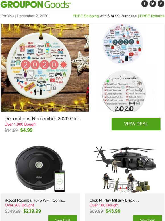 Groupon Se Decorations Remember Chr Irobot Roomba R675 Wi Fi Conn Click N Play Military Black More Milled