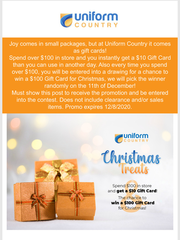 Spend over $100 in store and you instantly get a $10 Gift Card