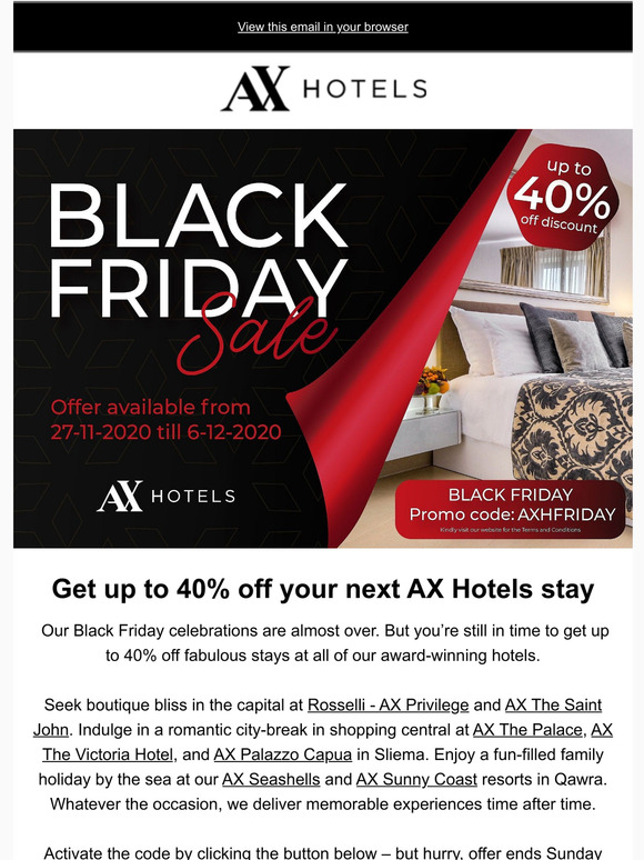 Tick Tock – the AX Black Friday offer ends soon