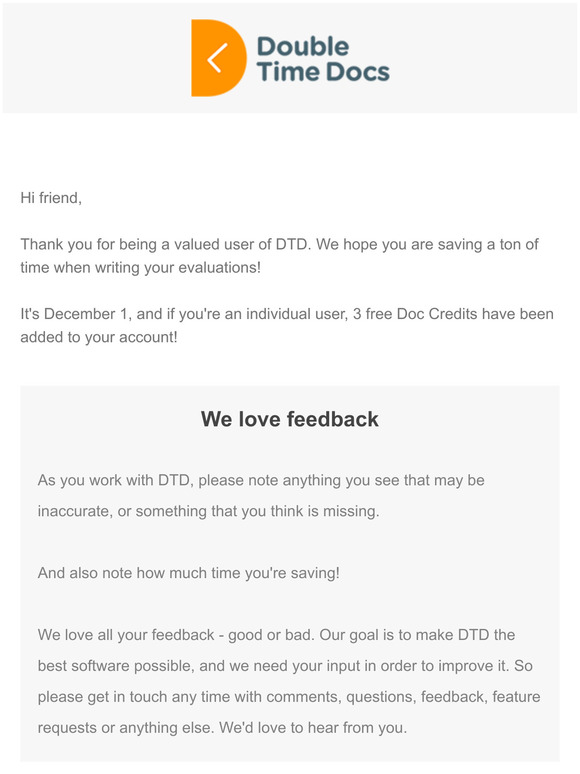 You've been given free Doc Credits