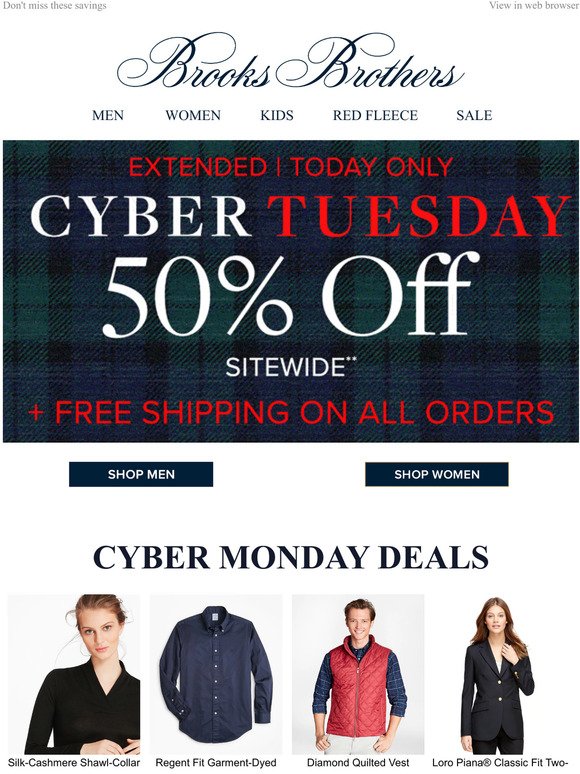 brooks brothers cyber monday