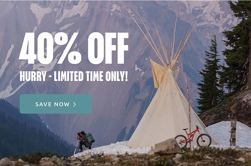 40% off. Hurry - limited time only! Save now.