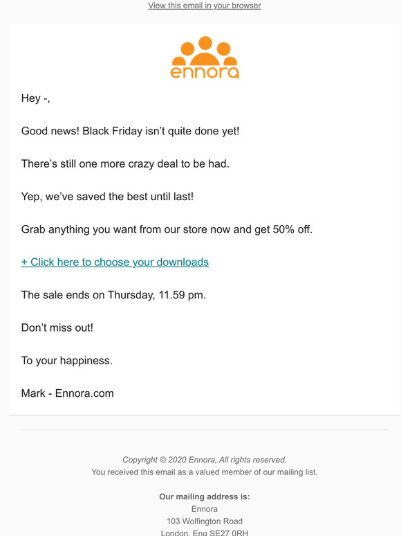 Post Black Friday Sale - 50% Off