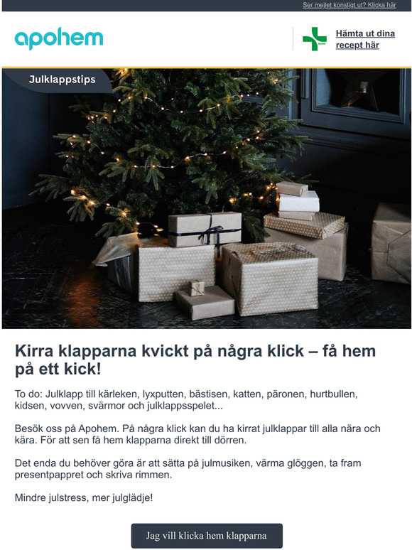 Apohem: Få julklapparna direkt till dörren 🚪  Milled