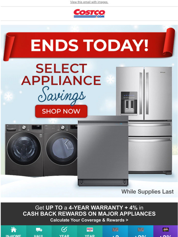 Costco: FINAL DAY! Select Kitchen & Laundry Appliance Savings End ...