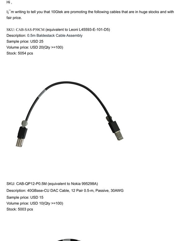 Want to move - MiniSAS Baldestack cable and QSFP+ DAC cable